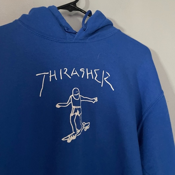 Thrasher royal blue hoodie with skater man on front M - Picture 3 of 5